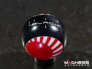 MINI Cooper Gear Shift Knob - Black w/ Rising Sun Flag of Japan Design